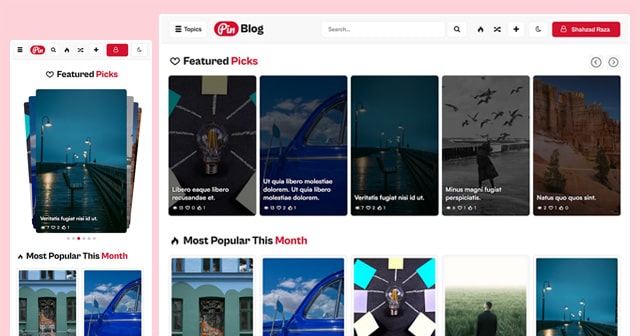 PinBlog - Pinterest Style Premium Blog Theme for WordPress